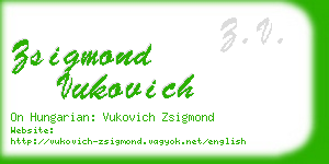 zsigmond vukovich business card